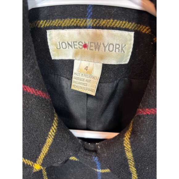 Jones New York Womens Plaid Wool Cropped Peacoat Jacket Size 4 - Picture 3 of 16